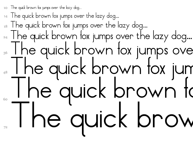 Thin Lines and Curves font waterfall